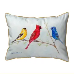 Betsy Drake Three Birds Extra Large 20 X 24 Indoor / Outdoor Pillow