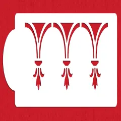 Victorian Swag Cake Stencil | C467 by Designer Stencils | Cake Decorating Tools | Baking Stencils for Royal Icing, Airbrush, Dusting Powder | Reusable Plastic Food Grade Stencil for Cakes | Easy to Use & Clean Cake Stencil