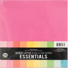 Colorbok Essentials 24lb Cardstock 8.5"X11" 120/Pkg-Bright