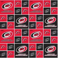 Sykel Enterprises NHL Team Cotton Fabric-Carolina Hurricanes Geometric Cotton Quilting Fabric
