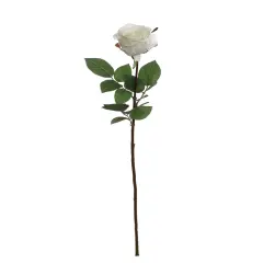 Box of 12: White Silk Rose Bud Stems - Elegant Faux Floral for Weddings, Bouquets & Home Decor, Floral Home by Artificial Flowers