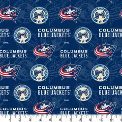 Sykel Enterprises NHL Team Cotton Fabric-Columbus Blue Jackets Tone on Tone Cotton Quilting Fabric