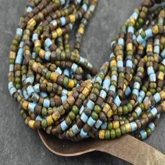 6/0 Aged Rustic Cottage Picasso Tube Mix (20" Strand)