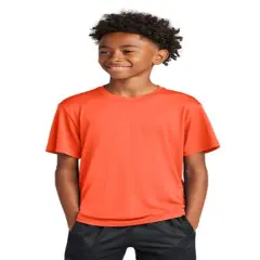 Sport-Tek&reg; Youth Crewneck Short Sleeve PosiCharge Competitor Tee Neon orange