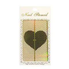 Wrapables Gold Nail Art Guide Large Nail Stencil Sheet - Clover