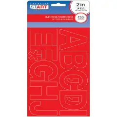 Creative Start Vinyl Self-Adhesive Letters and Numbers, 2", Helvetica Font, Red, 133 count