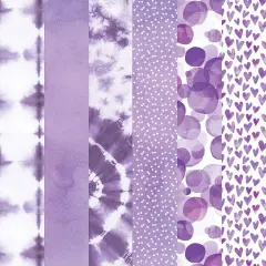 Purple Colorways Pattern 12 x 12 Scrapbook Paper Set