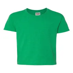 JERZEES&reg; Dri Power Youth 50/50 Poly Cotton Crewneck Short Sleeve T-Shirt Irish green heather