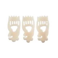 John Bead White Natural Bone Bear Pendants, 3pcs