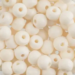 John Bead 8mm Round Natural Bone Beads, 100pcs White
