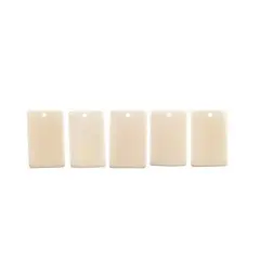 John Bead 42x24mm Snow White Natural Bone Flat Slab Pendants, 5pcs