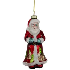 Northlight 5.5" Classic Saint Nicholas Hanging Glass Christmas Ornament Red