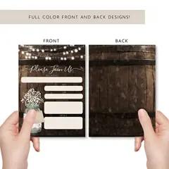 Rustic Country Wood Barrel Invitations, Elegant invites for Wedding Rehearsal Dinner, Bridal Shower, Engagement, Birthday, Bachelorette Party, Baby Shower, Reception, Anniversary, Housewarming