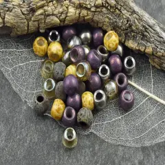 *25* 32/0 Aged Imperial Purple Picasso Mix Seed Beads