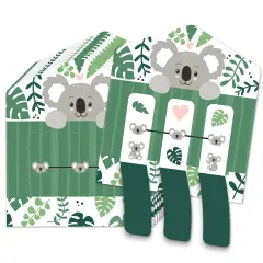 Big Dot of Happiness Koala Cutie - Bear Birthday Party and Baby Shower Game Pickle Cards - Pull Tabs 3-in-a-Row - Set of 12