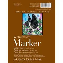 Strathmore Marker Paper Pad 6"X8"-50lb Smooth 24 Sheets