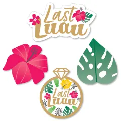 Big Dot of Happiness Last Luau - DIY Shaped Tropical Bachelorette Party and Bridal Shower Cut-Outs - 24 Count