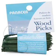 Panacea Wood Picks 2.5" 60/Pkg-Green