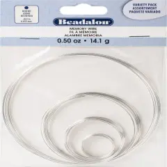 Beadalon Memory Wire Combo Pack .62mm .5oz-Silver-Plated - 15 Coils