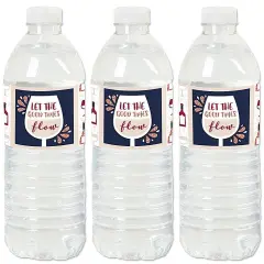 Big Dot of Happiness But First, Wine - Wine Tasting Party Water Bottle Sticker Labels - Set of 20