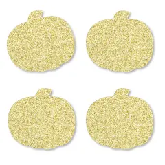 Big Dot of Happiness Gold Glitter Pumpkin - No-Mess Real Gold Glitter Cut-Outs - Fall & Thanksgiving Party Confetti - Set of 24