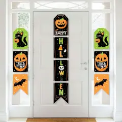 Big Dot of Happiness Jack-O'-Lantern Halloween - Hanging Vertical Paper Door Banners - Kids Halloween Party Wall Decoration Kit - Indoor Door Decor