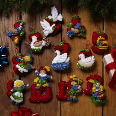 Bucilla Felt Ornaments Applique Kit Set Of 12-Twelve Days Of Christmas