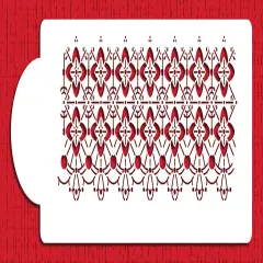 Victorian Crochet Cake Stencil Tier #2 | C449 by Designer Stencils | Cake Decorating Tools | Baking Stencils for Royal Icing, Airbrush, Dusting Powder | Reusable Plastic Food Grade Stencil for Cakes | Easy to Use & Clean Cake Stencil