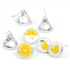 Big Dot of Happiness So Fresh - Lemon - Citrus Lemonade Party Round Candy Sticker Favors - Labels Fits Chocolate Candy (1 sheet of 108)