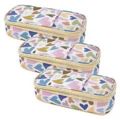 Hearts Pencil Case, Pack of 3