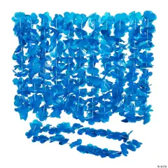 Flower Plastic Leis - 12 Pc. Blue flower