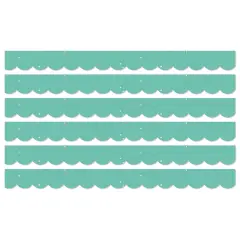 We Belong Speckled Teal Scalloped Borders Per Pack, 39 Feet Per Pack, 6 Packs