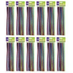 Regular Stems, Assorted Colors, 12" x 4 mm, 100 Pieces Per Pack, 12 Packs