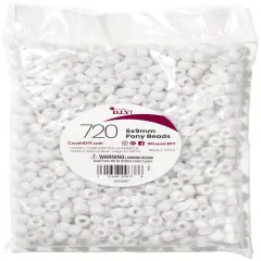 CousinDIY Pony Beads 6mmx9mm 720/Pkg-Pearl White