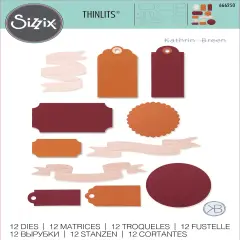 Sizzix Thinlits By Kath Breen 12/Pkg-Vintage Tags & Banners