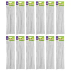 Regular Stems, White, 12" x 4 mm, 100 Per Pack, 12 Packs