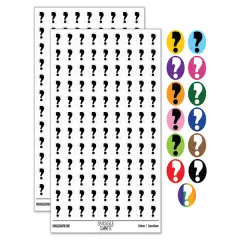 Question Mark Bold 200+ 0.50" Round Stickers Dark Blue