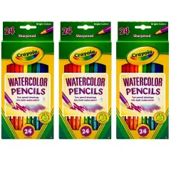 Watercolor Pencils, 24 Per Box, 3 Boxes
