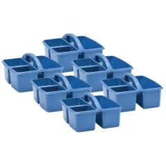Slate Blue Plastic Storage Caddy, Pack of 6