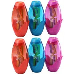 Twist-n-Sharp&trade; Duo Pencil Sharpener, Assorted Colors, Pack of 6