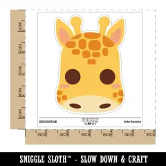 Kawaii Chibi Giraffe Face Blushing Cheeks Waterproof Vinyl Phone Tablet Laptop Water Bottle Sticker Set - 5 Pack