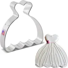 Ann Clark Wedding Dress Ball Princess Gown Cookie Cutter, 4"