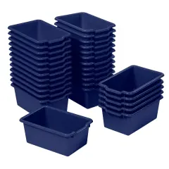 Scoop Front Storage Bins, Multipurpose Organization, 30-Pack Navy