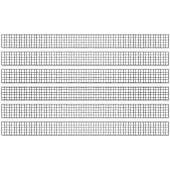 Creatively Inspired Black & White Grid Straight Borders, 36 Feet Per Pack, 6 Packs