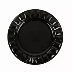BLACK 6 Round 13" Plastic CHARGER PLATES Bejeweled Rim Design