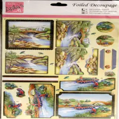 Anita's Foiled Decoupage Die-cut Embellishments-River Barge