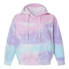 Colortone&reg; Tie-Dyed Hooded Turtle Neck Long Sleve Sweatshirt Cotton candy