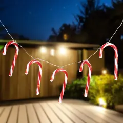 Northlight Candy Cane Christmas Light Set - 4.5' Clear Wire - 10ct Red