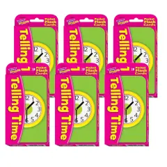 Telling Time Pocket Flash Cards, 6 Packs
