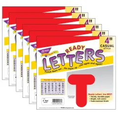 Red 4" Casual Uppercase Ready Letters&reg;, 6 Packs